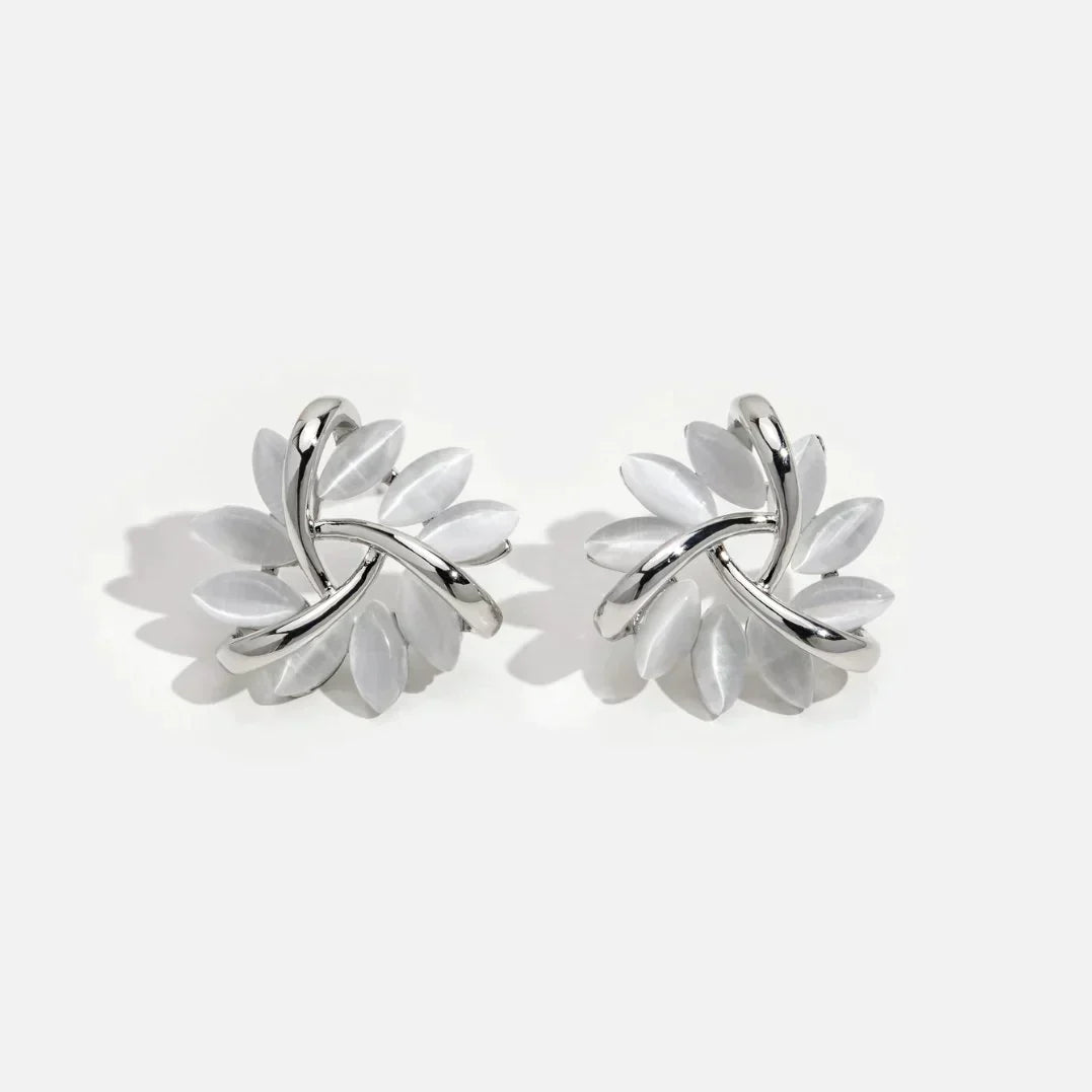 Quinn™ - CIRCLE EARRINGS WITH OPAL PETALS