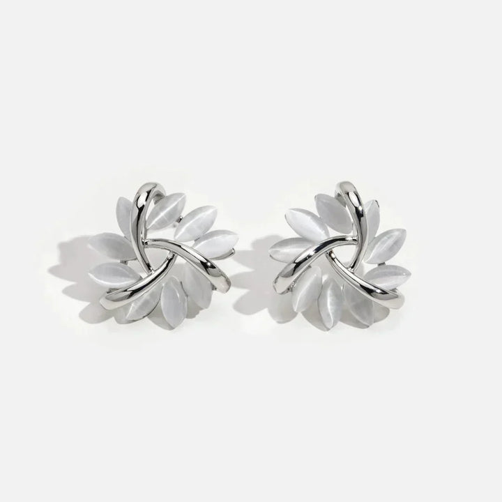 Quinn™ - CIRCLE EARRINGS WITH OPAL PETALS