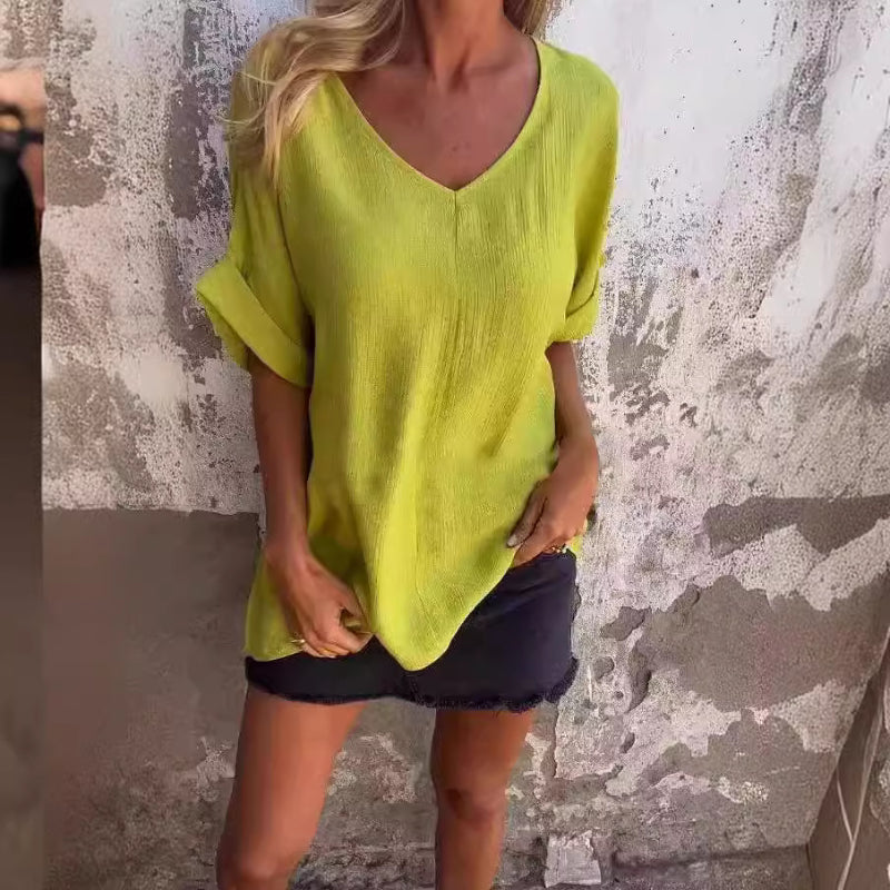 Daniela - Comfy Casual V-Neck Top